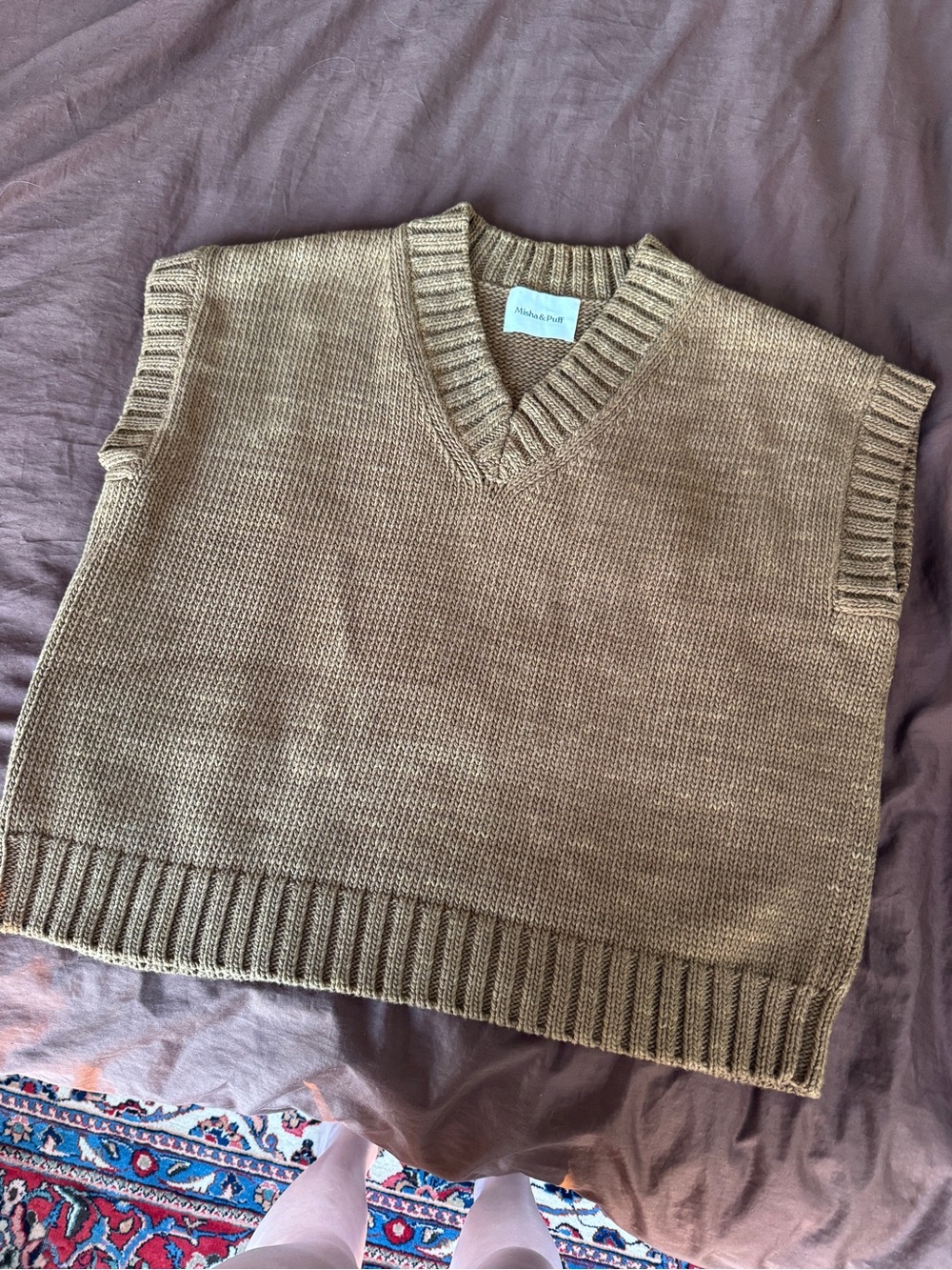 Misha & Puff Wool V-Neck Vest Sweater